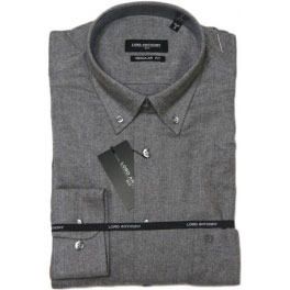 Camisa franela hombre LORD ANTHONY lisa gris oscuro